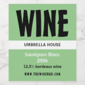 Modern Vet, Wijnbar/Wijnhuis Wijn Etiket (Enkel label)
