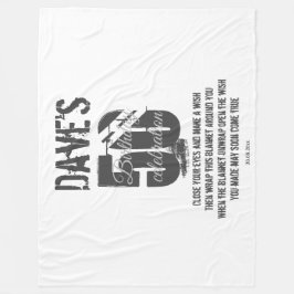 Modern vet wit 50e elke verjaardag wensen fleece deken