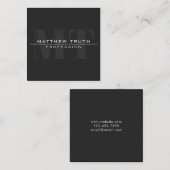 Modern vet zeer donkergrijze witte tekst vierkante visitekaartje (Voorkant / Achterkant)