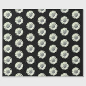 Modern vet zwart en wit madeliefje patroon stijlvo cadeaupapier (Vlak)