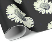 Modern vet zwart en wit madeliefje patroon stijlvo cadeaupapier (Rol Hoek)