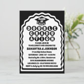 Modern vet zwart golvend boog dubbel Afstuderen Kaart (Staand voorkant)