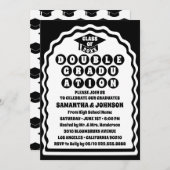 Modern vet zwart golvend boog dubbel Afstuderen Kaart (Voorkant / Achterkant)