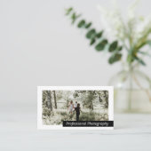 Modern vet zwart wit foto gepersonaliseerd visitekaartje (Staand voorkant)