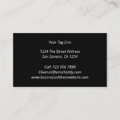 Modern vet zwart wit foto gepersonaliseerd visitekaartje (Achterkant)