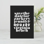 Modern Vet Zwart Wit QR Code Foto Bruiloft Save The Date (Staand voorkant)