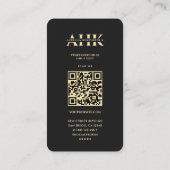 Modern Veterinair Monogram Zwart Goud Visitekaartje (Achterkant)