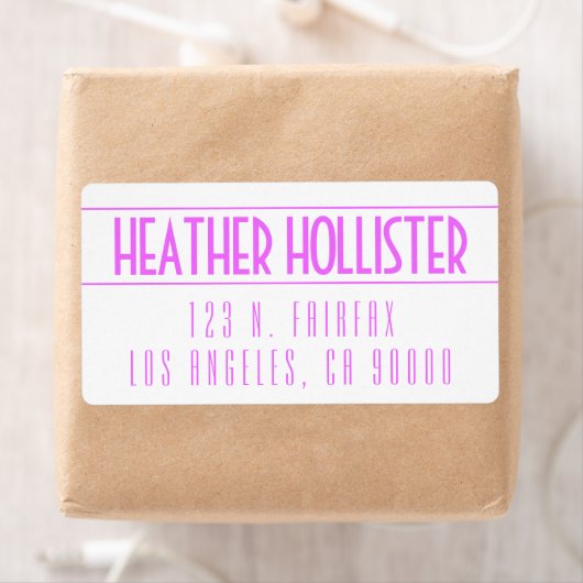 Modern Vette magenta & wit Etiket (Insitu)