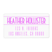 Modern Vette magenta & wit Etiket (Voorkant)