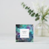 Modern Vibrant Blue Watercolor Abstract QR Code Vierkante Visitekaartje (Staand voorkant)