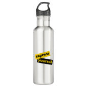 Modern, vibrant, bold graphic of Express Yourself Waterfles (Voorkant)