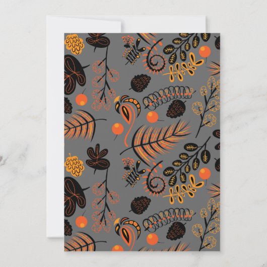 Modern Vibrant Botanical Autumn Herfst Baby shower Kaart (Achterkant)