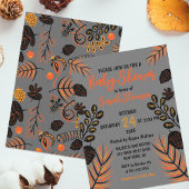 Modern Vibrant Botanical Autumn Herfst Baby shower Kaart