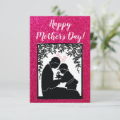 Modern vibrant color mom photo art Bedankkaart (Staand voorkant)