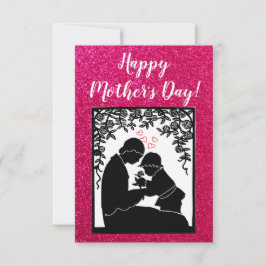  Modern vibrant color mom photo art Bedankkaart