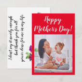 Modern vibrant color mother photo art bedankkaart (Voorkant / Achterkant)