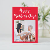 Modern vibrant color mother photo art bedankkaart (Staand voorkant)