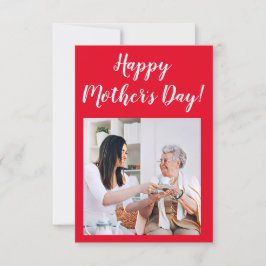 Modern vibrant color mother photo art bedankkaart