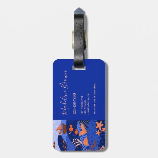 Modern Vibrant Dreamscape Bagagelabel (Achterkant verticaal)