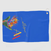 Modern Vibrant Floral Custom Monogram Golfhanddoek (Horizontaal)