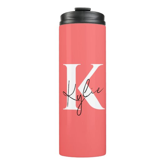 Modern Vibrant gepersonaliseerd monogram - Thermosbeker (Voorkant)