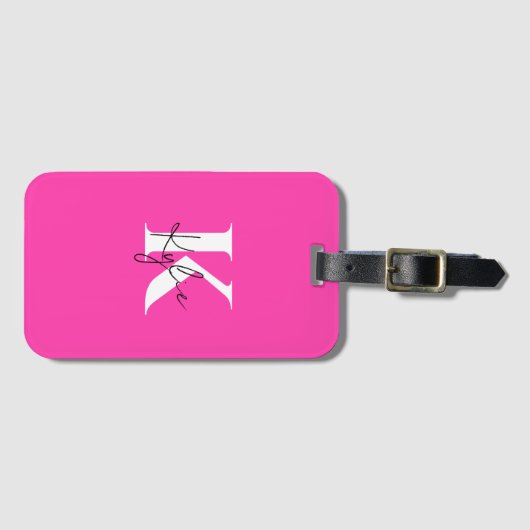 Modern Vibrant Gepersonaliseerde Monogram Naam - Bagagelabel (Voorkant (horizontaal))