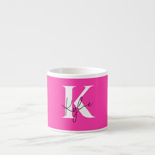 Modern Vibrant Gepersonaliseerde Monogram Naam - Espresso Kop (Voorkant)