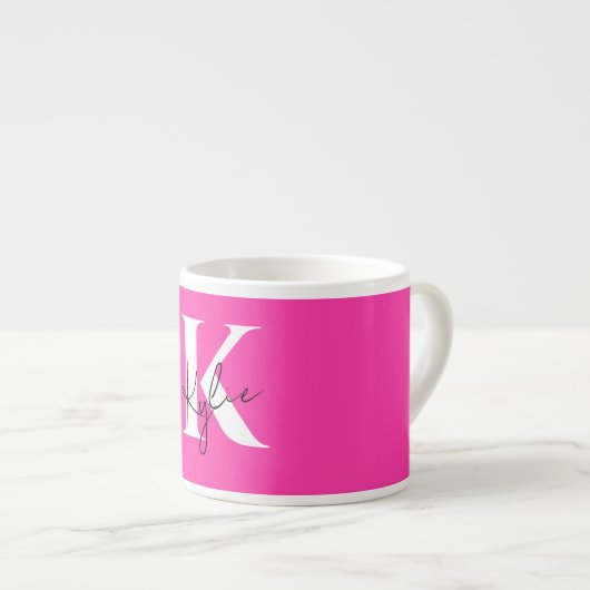 Modern Vibrant Gepersonaliseerde Monogram Naam - Espresso Kop (Voorkant rechts)