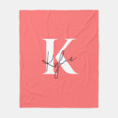 Modern Vibrant Gepersonaliseerde Monogram Naam - Fleece Deken (Voorkant)