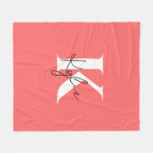 Modern Vibrant Gepersonaliseerde Monogram Naam - Fleece Deken (Voorkant (Horizontaal))