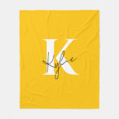 Modern Vibrant Gepersonaliseerde Monogram Naam - Fleece Deken (Voorkant)