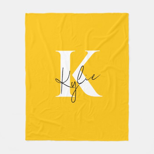Modern Vibrant Gepersonaliseerde Monogram Naam - Fleece Deken (Voorkant)