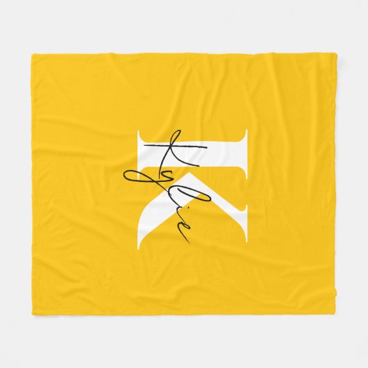 Modern Vibrant Gepersonaliseerde Monogram Naam - Fleece Deken (Voorkant (Horizontaal))