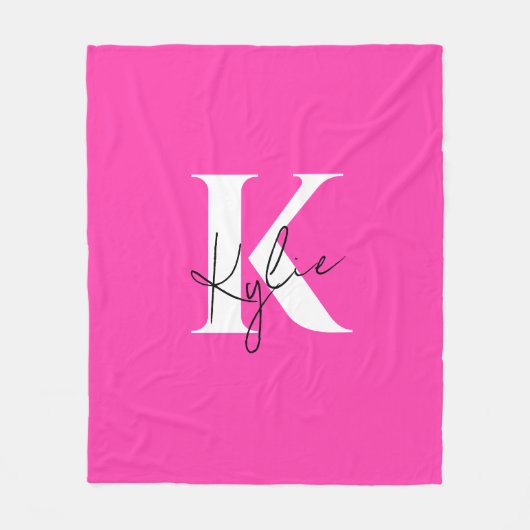 Modern Vibrant Gepersonaliseerde Monogram Naam - Fleece Deken (Voorkant)