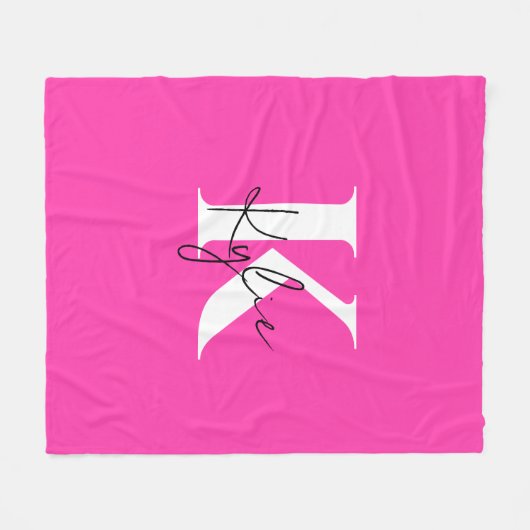 Modern Vibrant Gepersonaliseerde Monogram Naam - Fleece Deken (Voorkant (Horizontaal))