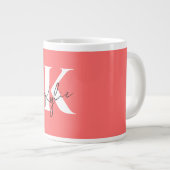 Modern Vibrant Gepersonaliseerde Monogram Naam - Grote Koffiekop (Voorkant rechts)
