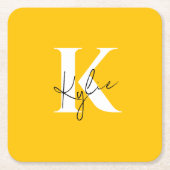 Modern Vibrant Gepersonaliseerde Monogram Naam - Kartonnen Onderzetters (Voorkant)