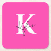 Modern Vibrant Gepersonaliseerde Monogram Naam - Kartonnen Onderzetters (Voorkant)