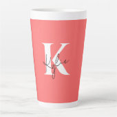 Modern Vibrant Gepersonaliseerde Monogram Naam - Latte Mok (Voorkant)