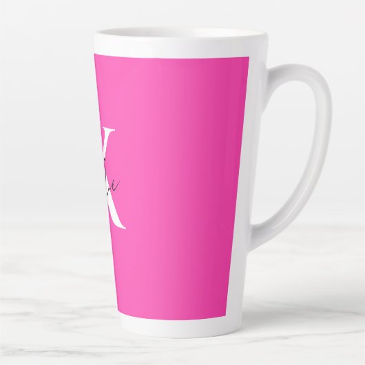 Modern Vibrant Gepersonaliseerde Monogram Naam - Latte Mok (Rechts)
