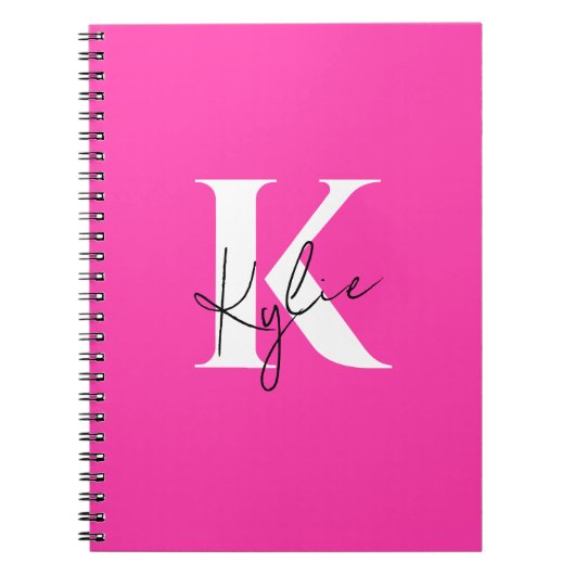 Modern Vibrant Gepersonaliseerde Monogram Naam - Notitieboek (Voorkant)