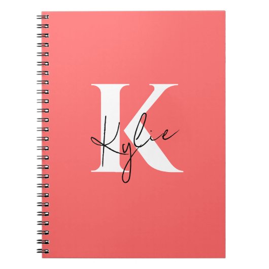 Modern Vibrant Gepersonaliseerde Monogram Naam - Notitieboek (Voorkant)