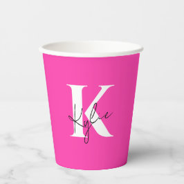Modern Vibrant Gepersonaliseerde Monogram Naam - Papieren Bekers