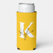 Modern Vibrant Gepersonaliseerde Monogram Naam - Seltzer Blikjeskoeler (Seltzer Voorkant)