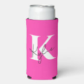 Modern Vibrant Gepersonaliseerde Monogram Naam - Seltzer Blikjeskoeler (Seltzer Voorkant)