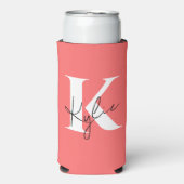 Modern Vibrant Gepersonaliseerde Monogram Naam - Seltzer Blikjeskoeler (Seltzer Voorkant)