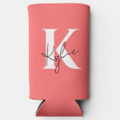 Modern Vibrant Gepersonaliseerde Monogram Naam - Seltzer Blikjeskoeler (Voorkant)