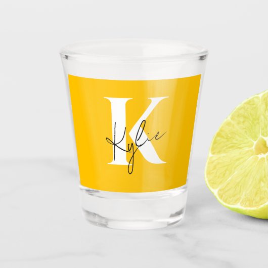Modern Vibrant Gepersonaliseerde Monogram Naam - Shot Glas (Voorkant)