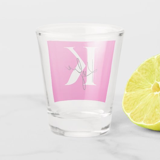 Modern Vibrant Gepersonaliseerde Monogram Naam - Shot Glas (Achterkant)