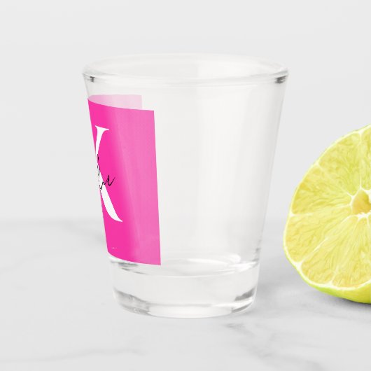 Modern Vibrant Gepersonaliseerde Monogram Naam - Shot Glas (Rechts)